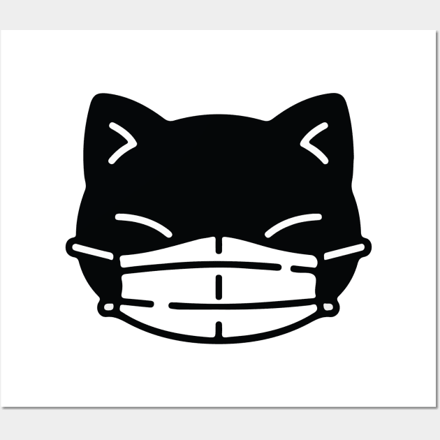 Black Cat Face Mask Pew Pew Madafakas Wall Art by Cats Cute 